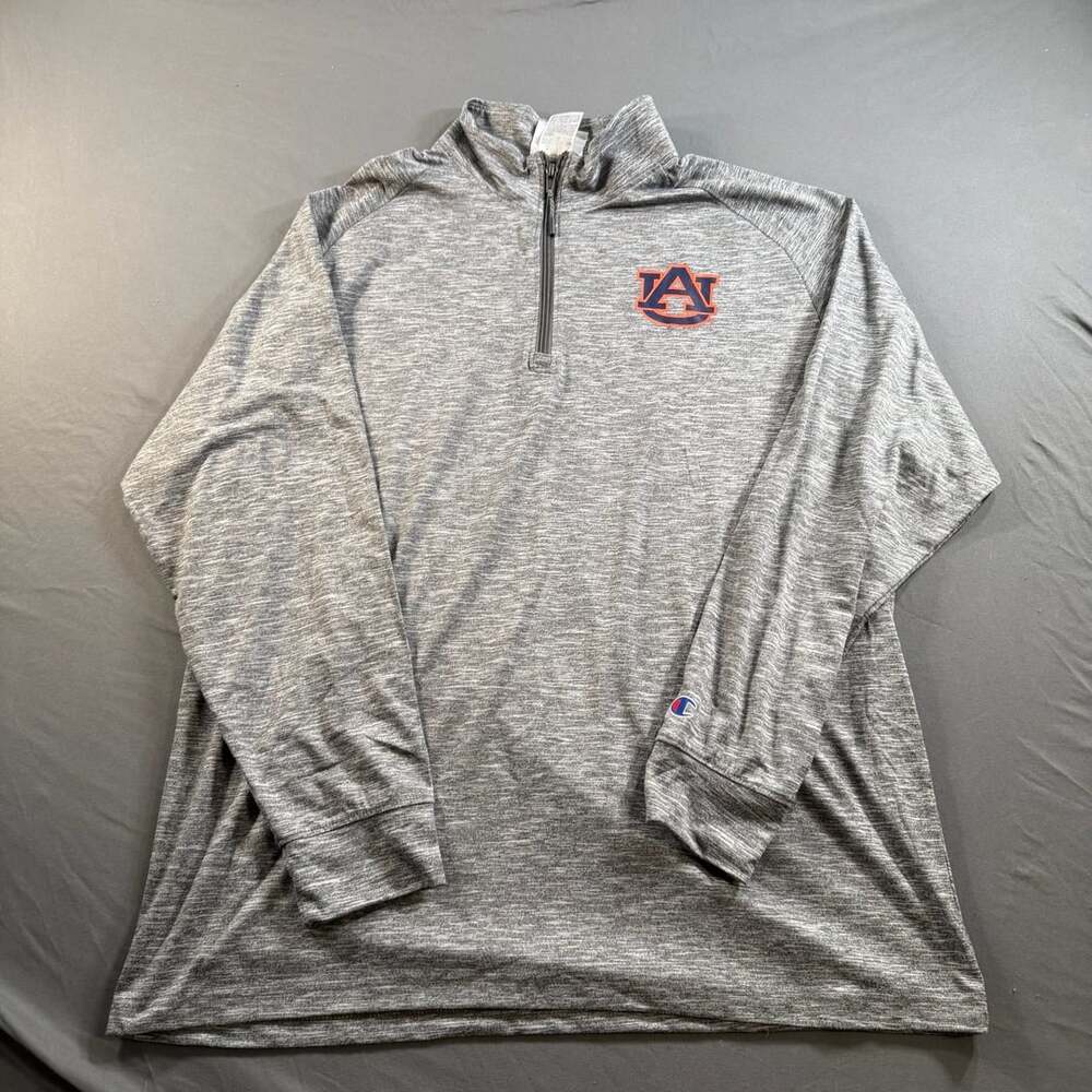 Champion Auburn Tigers Quarter Zip Pullover Men’s Large Gray NCAA